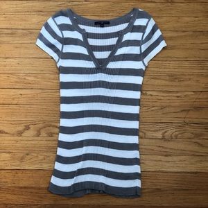 GAP Grey & White Striped Shirt